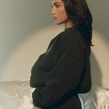 Charcoal Boxy Oversized Crew