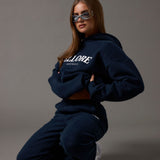 Boxy Oversized Hoodie - Midnight Blue