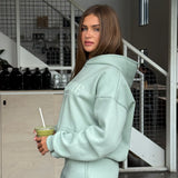 Boxy Oversized Hoodie - Sage Puff