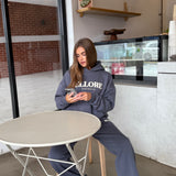 Boxy Oversized Hoodie - Gunmetal Puff