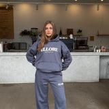 Boxy Oversized Hoodie - Gunmetal Puff