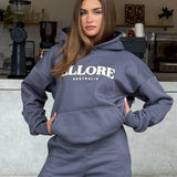 Boxy Oversized Hoodie - Gunmetal Puff