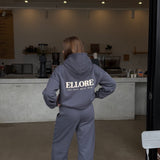 Boxy Oversized Hoodie - Gunmetal Puff