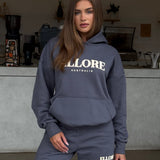 Boxy Oversized Hoodie - Gunmetal Puff