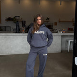 Boxy Oversized Hoodie - Gunmetal Puff