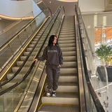 Charcoal Boxy Oversized Crew